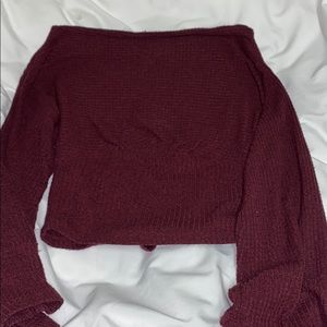 FREE PEOPLE maroon off the shoulder swwater